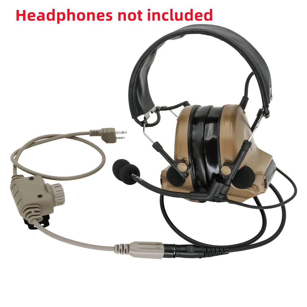 Tactical Military U94 PTT RAC PTT Midland Tactical Headset Adapter for Original PELTOR MAS COMTAC Hunting Headphone Airsoft Nato