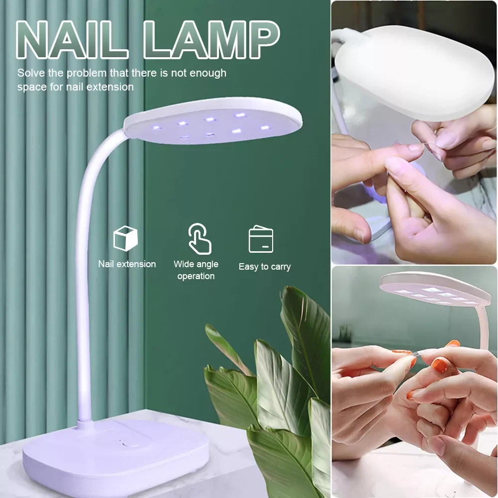 

NEW2023 12W Desktop Fold Nail LED Lamp for Nails Fast Drying Rechargeable Nail Drying Lamp Phototherapy UV LED Lamp for Nail Pol