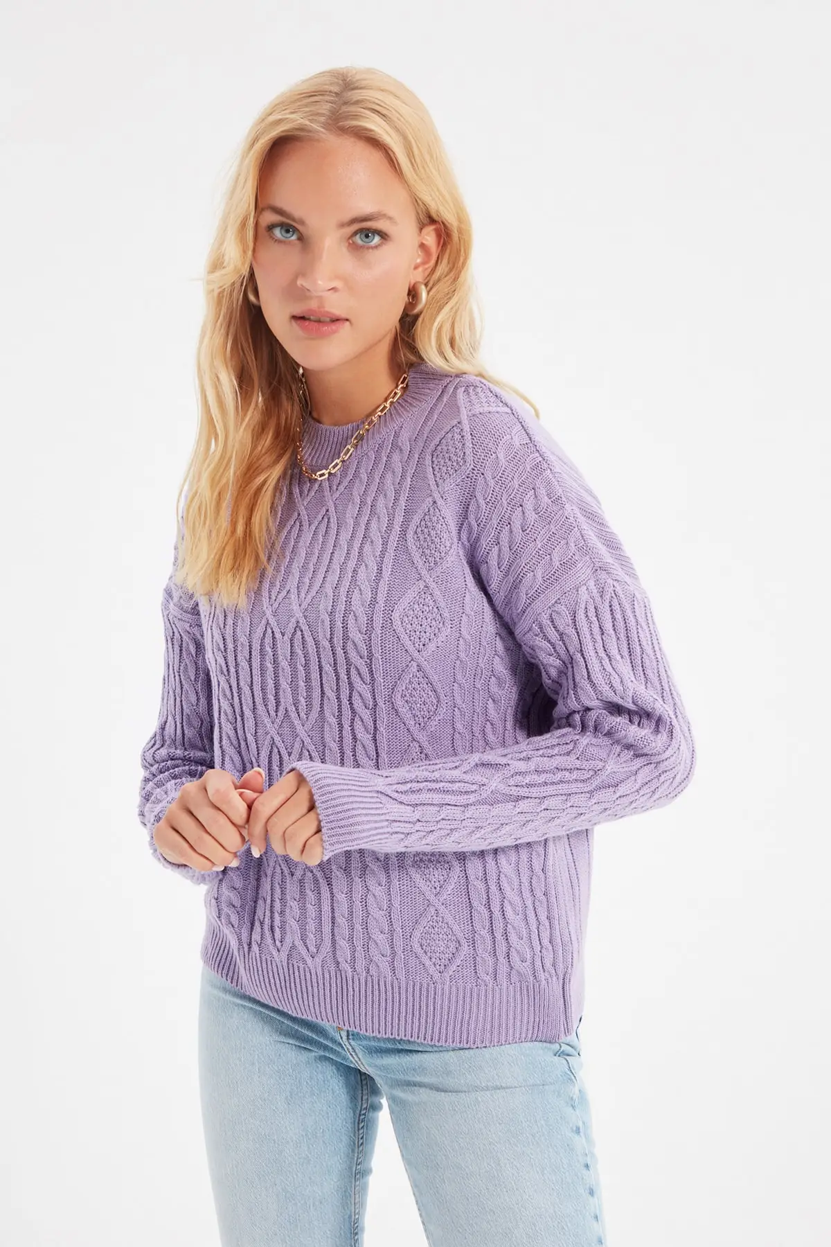 

Trendyol Mesh Detailed Knitwear Sweater TWOAW22KZ2245