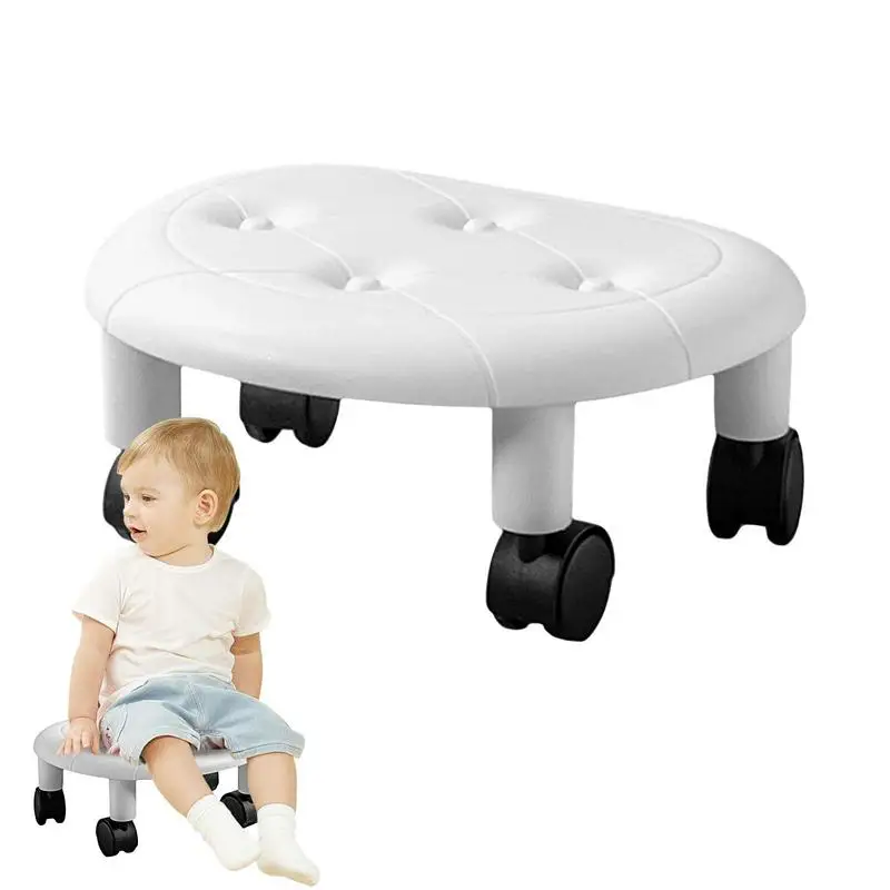 

Low Stool Comfortable Portable Pulley Wheel Stool Multifunctional 360 Degree Rotating Accessory Low To Ground For Pedicure Nail