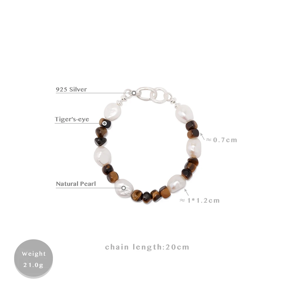 Женский комплект из жемчуга и браслета серебра 925 пробы