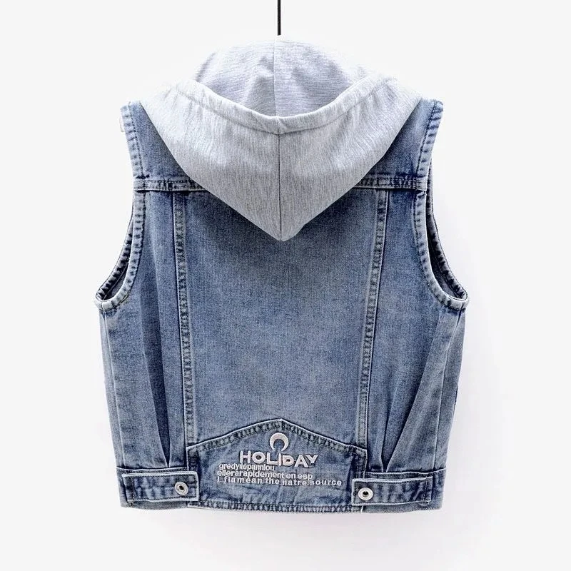Новинка джинсовый жилет Женская весенне-осенняя одежда дикие топы без рукавов