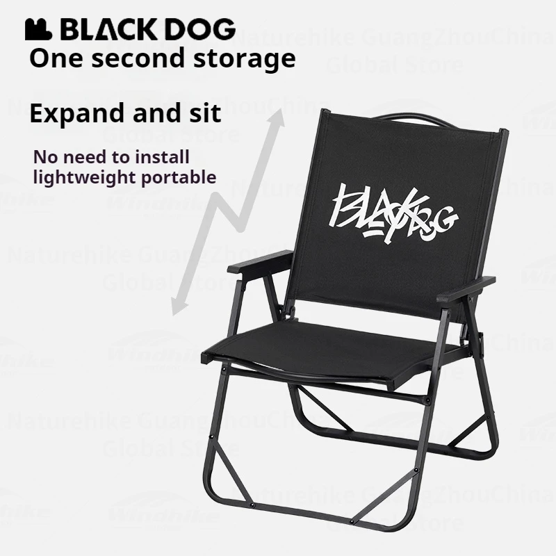 Naturehike BLACKDOG складной стул Кермит для кемпинга пикника расширенное сиденье легкий