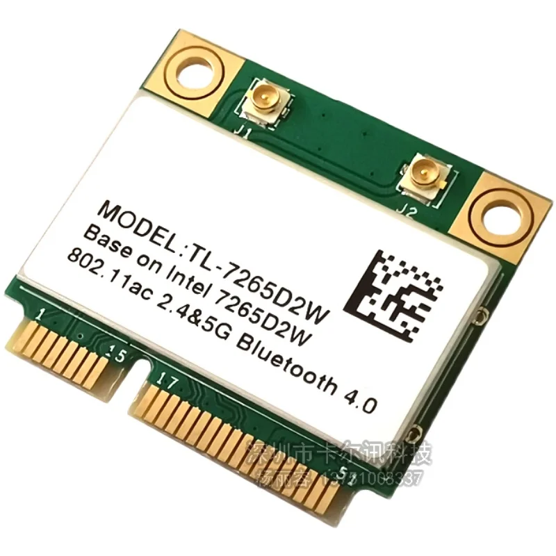 

Wireless Network Card 867Mbps MC-AC7265 7265 AC Half Mini PCI-E 802.11ac Wifi Bluetooth 4.2 Dual Band 2.4G 5Ghz