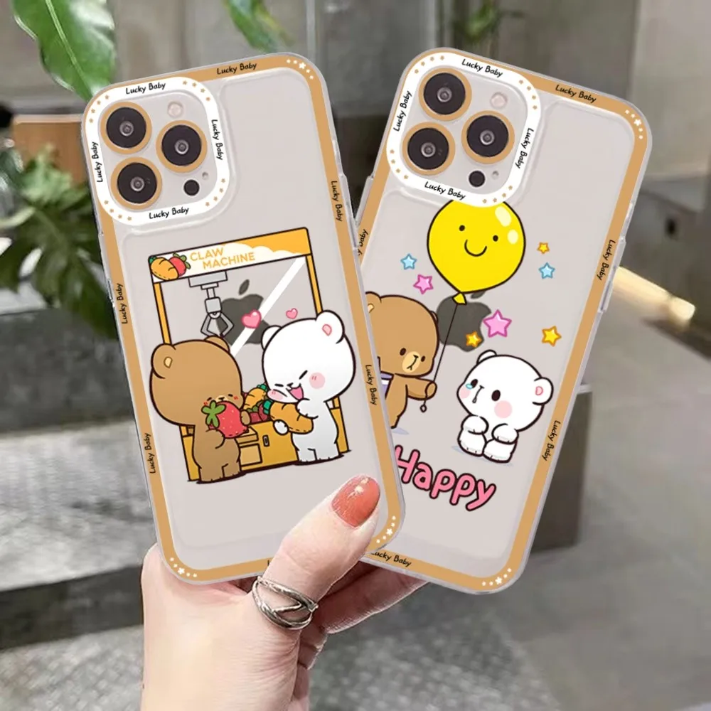 Коврик для мыши с милым мультяшным медведем M-Milk iPhone 15 13 14 Pro Max XS XR 12 11 мини-мягкая