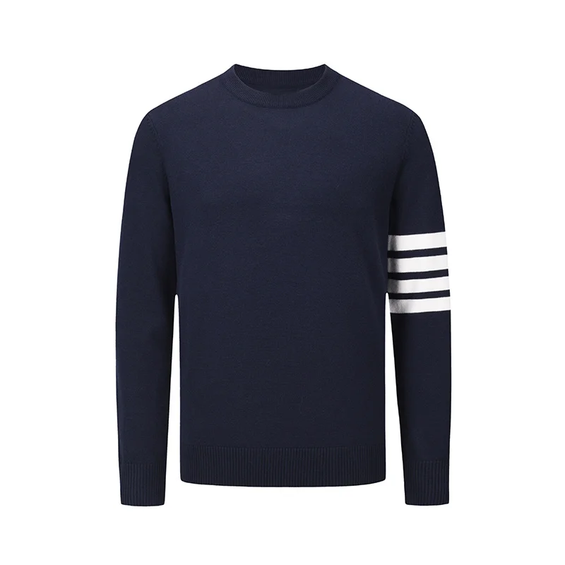 

TB THOM Sweater 2022 Autumn Winter Fashion Brand Men's Clothing Cotton Striped 4-Bar Pullover Harajuku Knit Sweaters