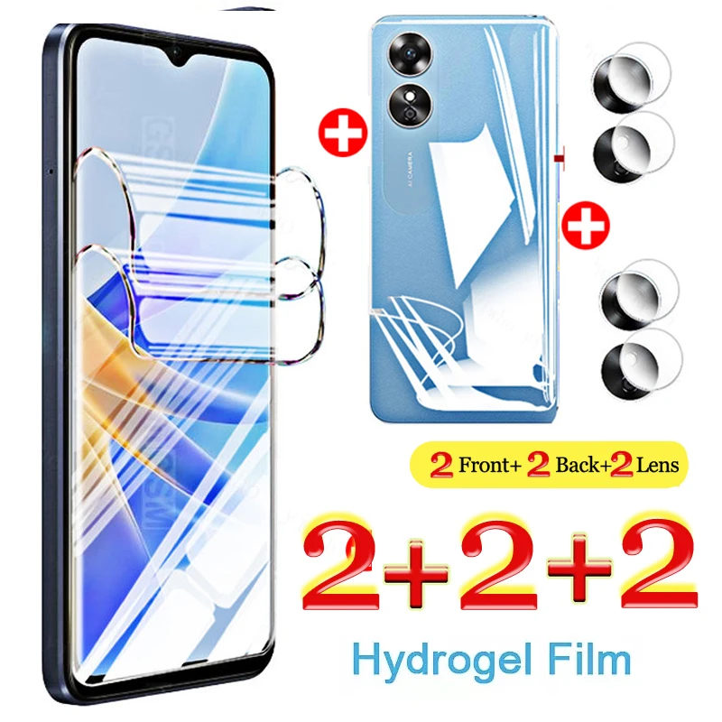 

Защитные пленки для полного покрытия экрана 6 в 1 для Oppo A17 A57 5G A97 A77S A57E A57S, передняя и задняя линзы, Гидрогелевая мягкая защитная пленка