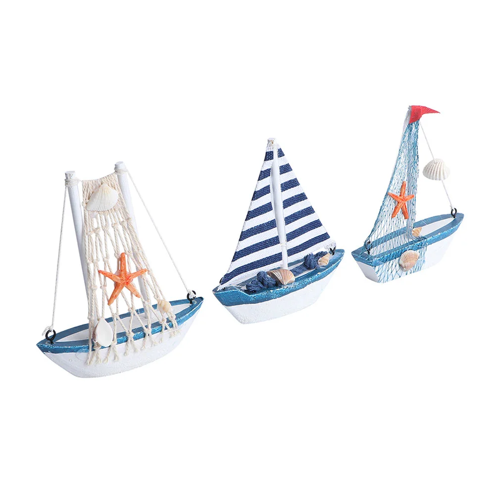 

Sailboat Boat Wooden Sailing Mini Model Ornament Miniature Nautical Ocean Beach Homedecorations Ship Sailboats Decorative Wood