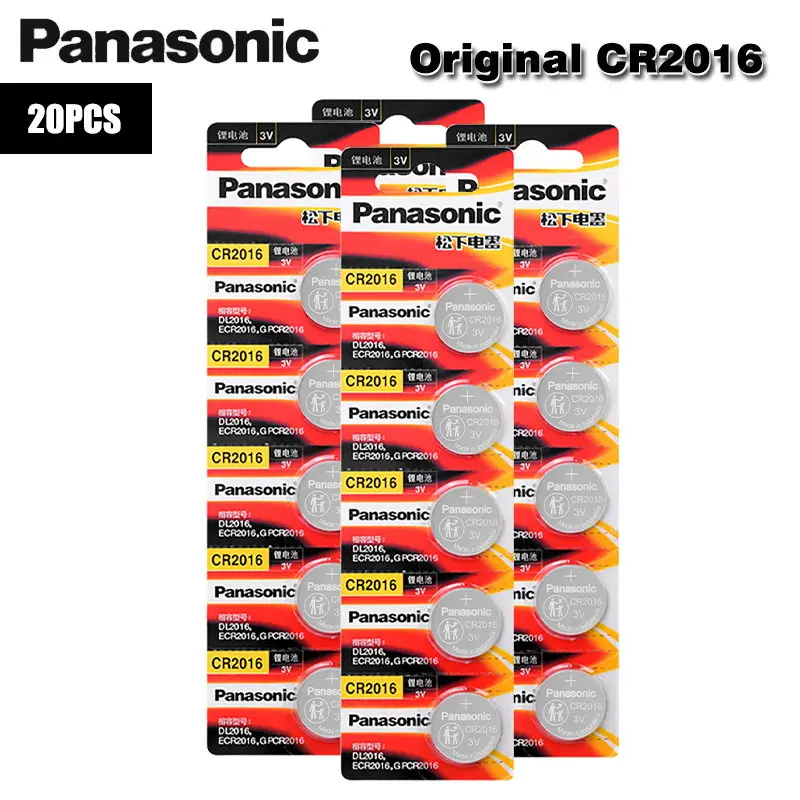 

Panasonic Top Quality Lithium Battery 20PCS/LOT 3V Li-ion cr2016 Button Battery Watch Coin Batteries cr 2016 DL2016 ECR2016 GPCR