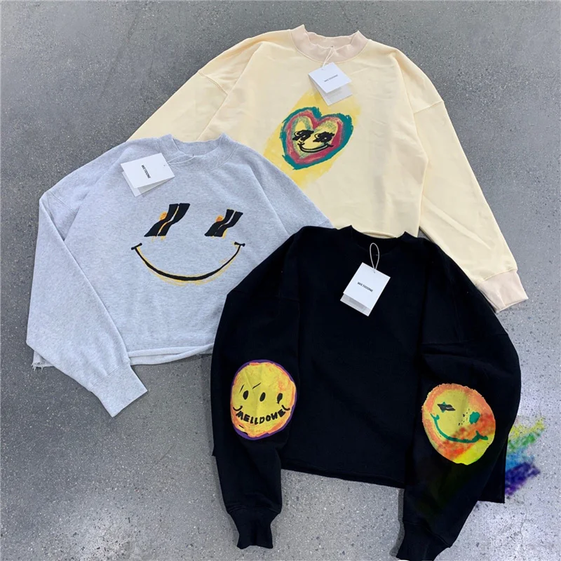 

Oversized We11done Sweatshirts Men Women 1:1 High Quality Welldone Hoodie Back Z-stitch