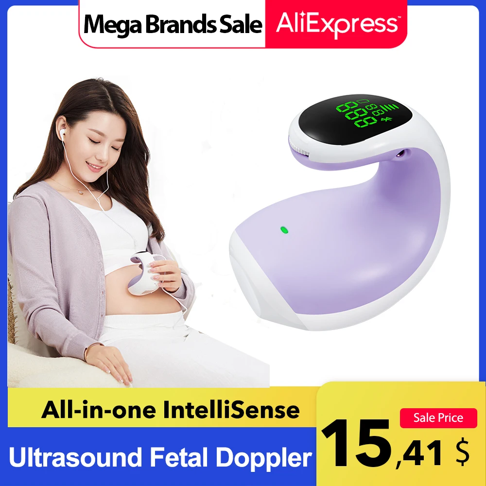 AICARE Fetal Doppler Heartbeat Monitor for Baby Pregnancy Portable Ultrasound Heart Rate Detector No Radiation Stethoscope