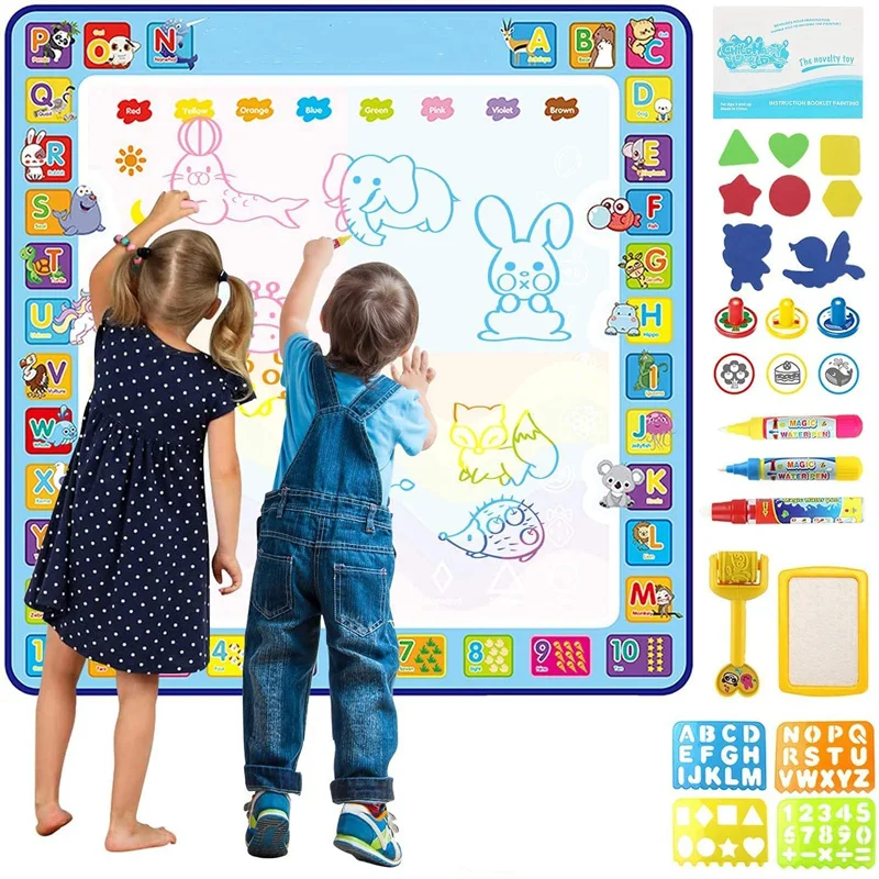 

Coloring Coolplay Magic Water Drawing Mat Doodle Mat with Magic Pens Montessori Toys Painting Board Educational Toys for Kids