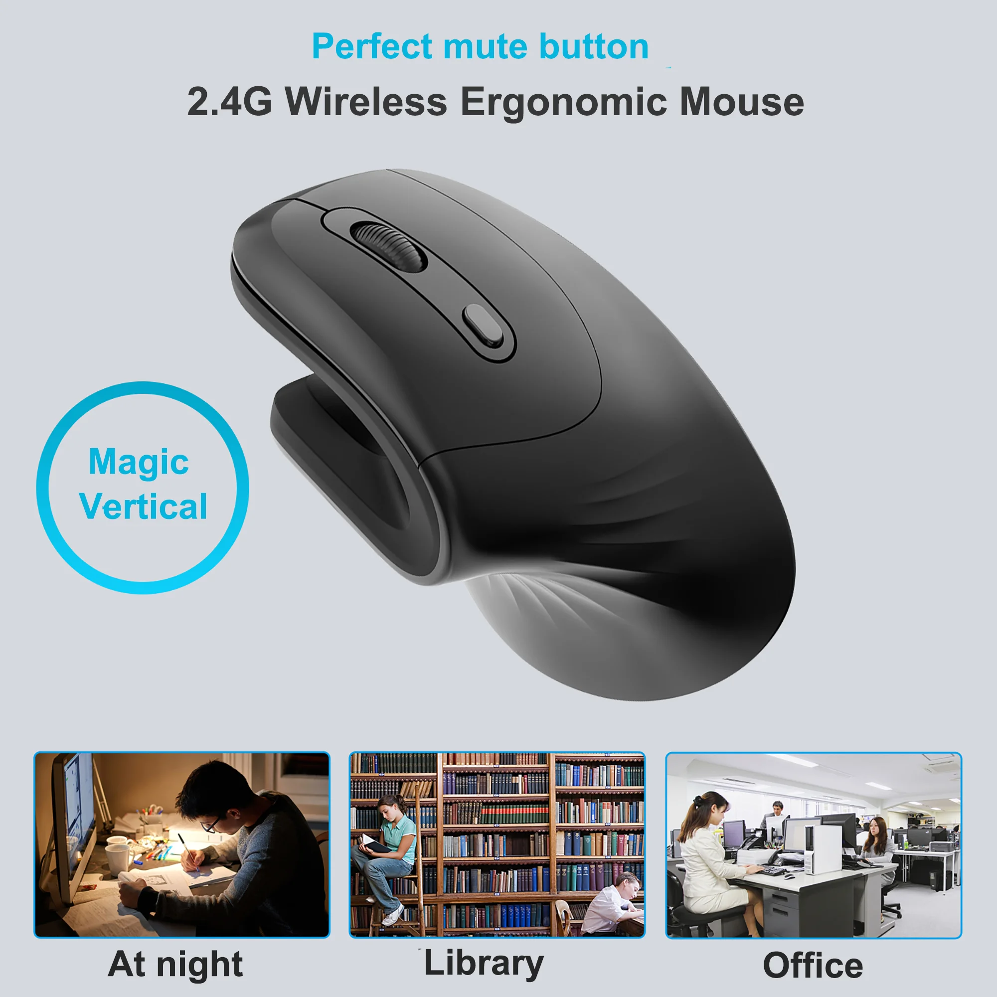 

Wireless Vertical Mouse Wired USB Computer Gaming Mice Optical 2.4G Silent Gamer Ergonomic Mause For Laptop PC Windows Tablet