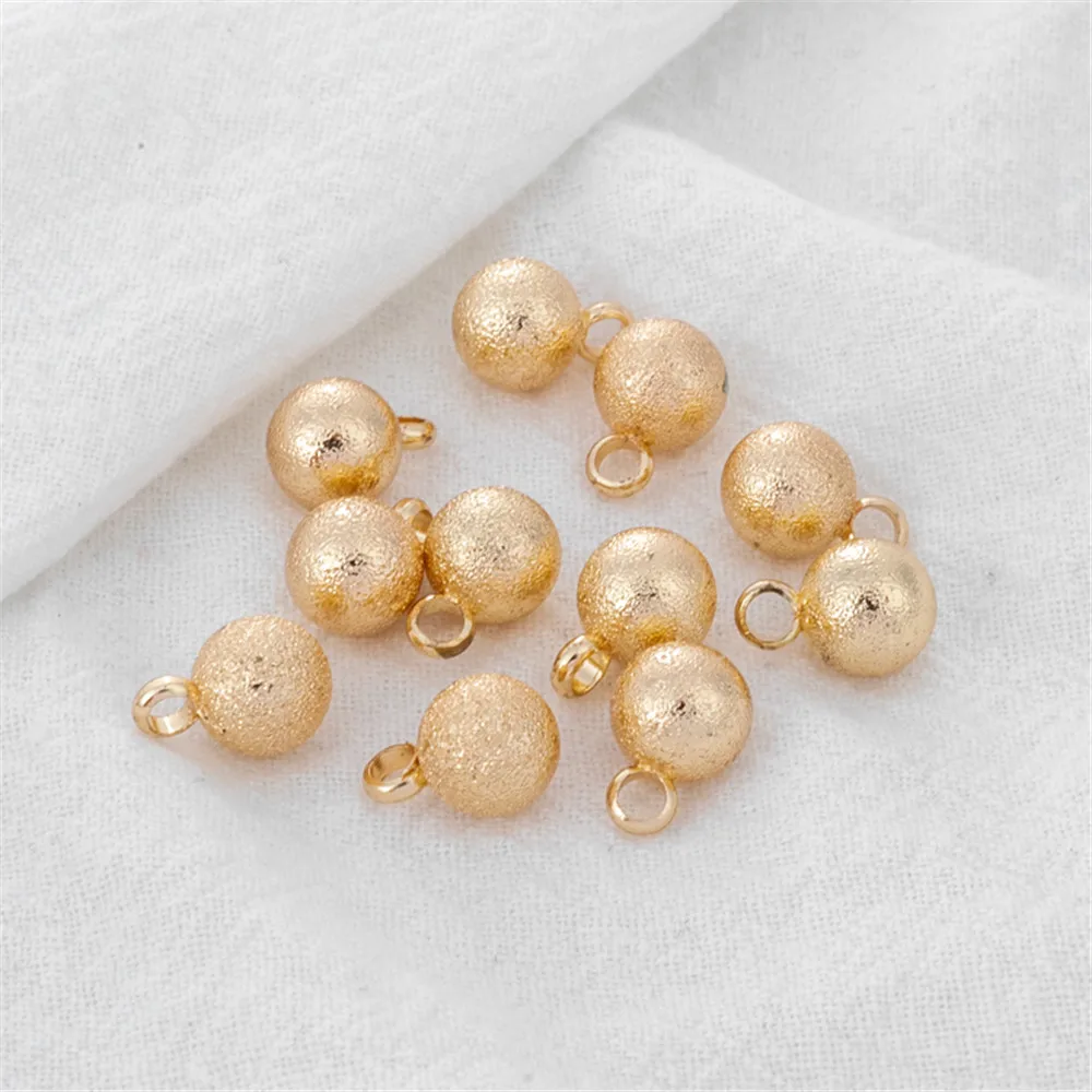 

14K gold clad dangling beads colorful frosted round beads small pendant dangling ball bracelet necklace pendant DIY jewelry acce