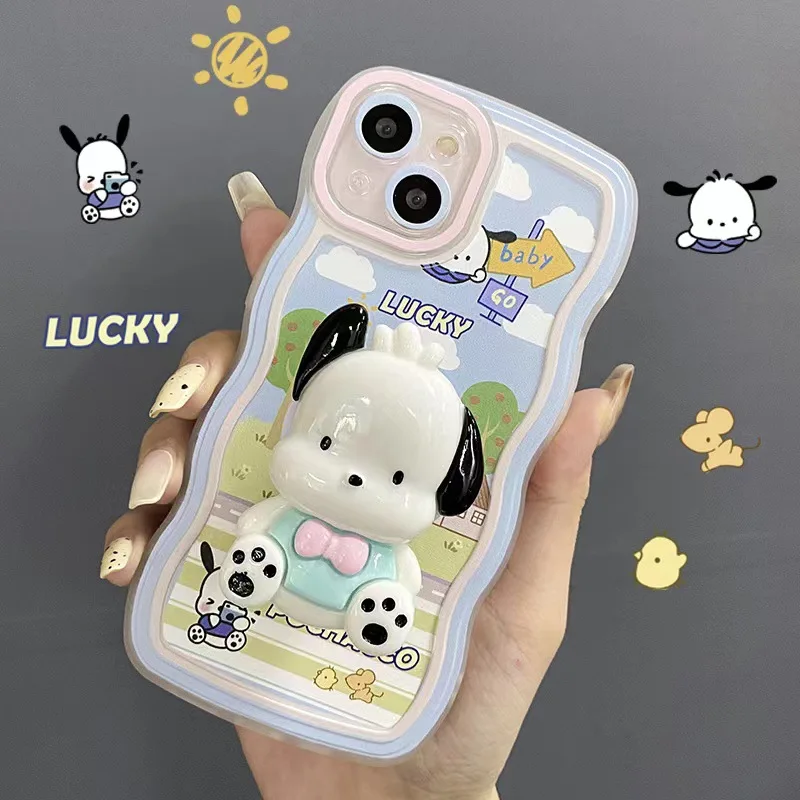 

Cartoon Dog Holder Phone Case IPhone 7 8 Plus X Xr Xs Max 11 12 13 14 Pro Max Phone Case Cartoon Wave Protector Case