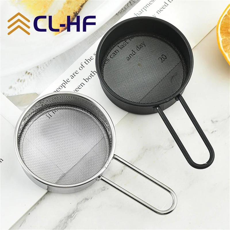 

430 Stainless Steel 40 Mesh Hand-held Sugar Powder Mesh Sieve Household Flour Sieve Coffee Strainer Kitchen Baking Accessories
