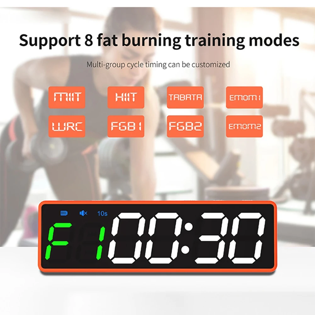 

Gym Timer LED Digital Countdown Magnet Adsorption Wall Clock Fitness Timer with Buzzer Workout Fitness Clock Stopwatch for Home