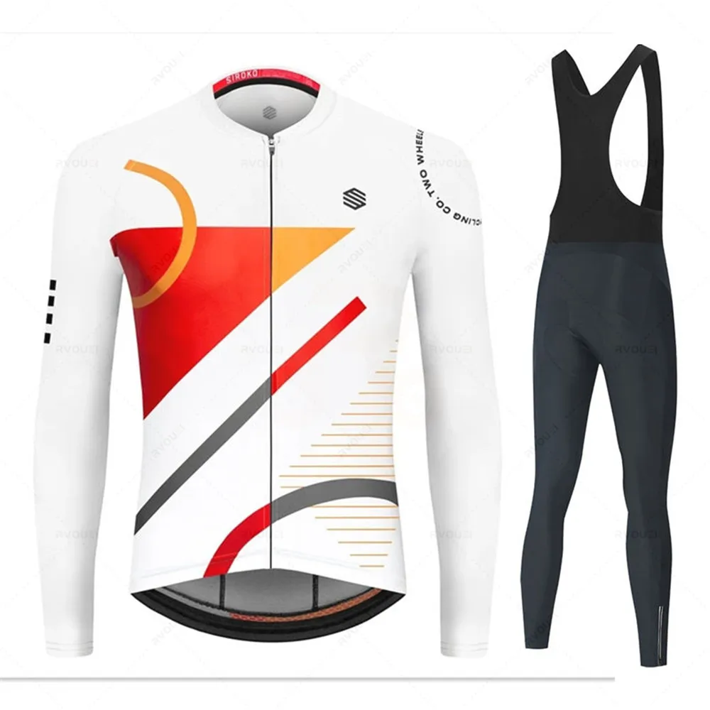 Комплект мужской велоэкипировки 2022 года Team Cycling Jersey Set Autumn Long Sleeve Ropa Ciclismo для велосипедистов MTB и шоссейных велосипедов Maillot on.
