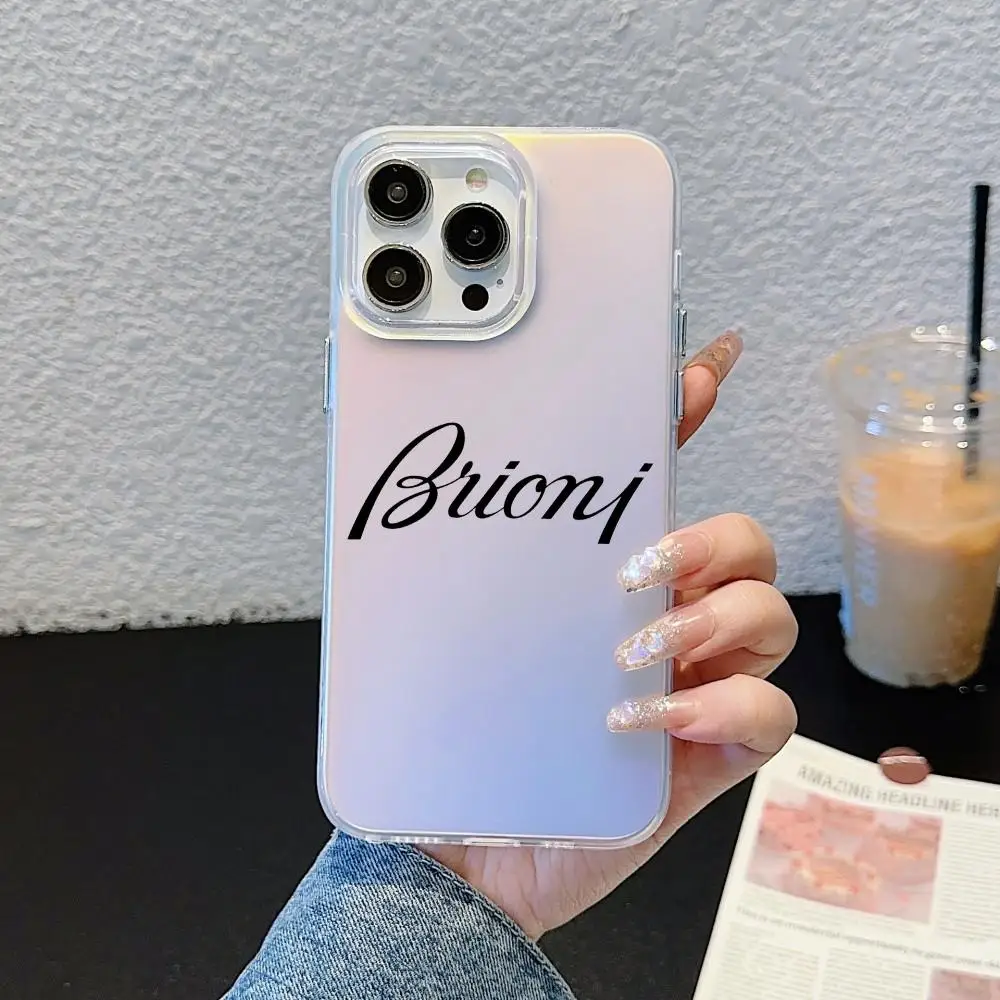 Фото Чехол B-Brioni для iPhone 17 16 15 14 13 12 11 Pro Max Plus, прозрачный, с лазерным градиентом «Аврора» №3