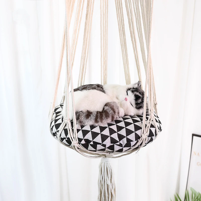Подвесная кошачья корзина мягкий удобный гамак ручной работы из хлопка с