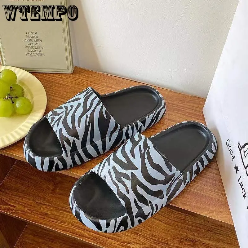 WTEMPO Women Lovely Cow Slippers Summer Non-Slip Indoor Soft Thick Sole Platform Shoes Outdoor Beach Bathroom Slides Wholesale