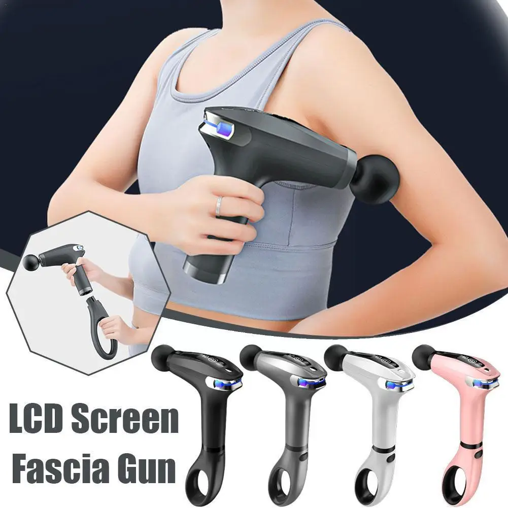 

Professional Massage Gun Extended Handle Electric Fitness LED Massager Deep Tissue Muscle Massage For Body Back Neck Pain R J8B5