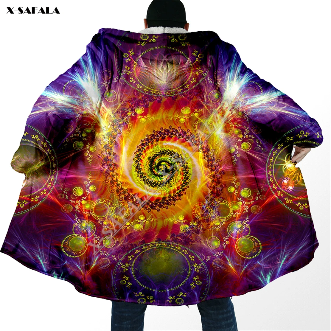 

Dancing Shiva Mandala 3D Printed Hoodie Coat Hooded Blanket Cloak Thick Jacket Fleece Velvet Pullovers Dunnes Overcoat Duffle