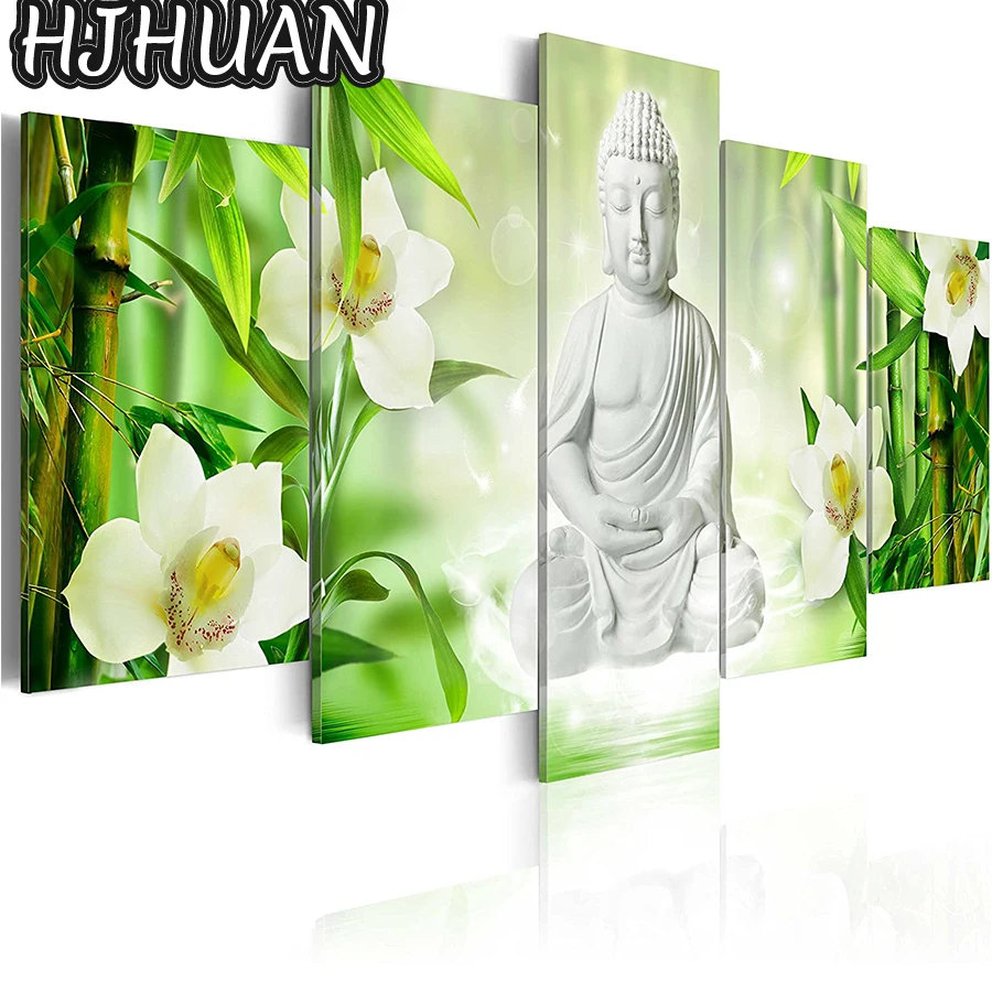 5 шт. статуя Будды дзен фаленопсис полный круг квадратная дрель алмазная живопись