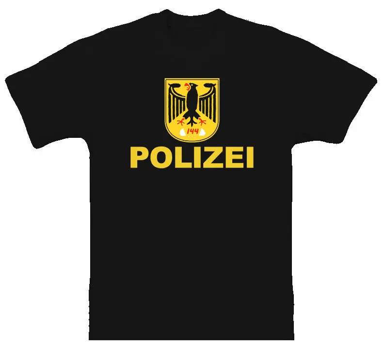 Футболка с изображением немецкой полиции черного орла Креста. Футболки коротким