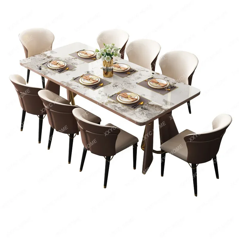 

Каменная тарелка, обеденные столы и стулья, большой стол, высококачественный офисный обеденный стол, набор мебели
