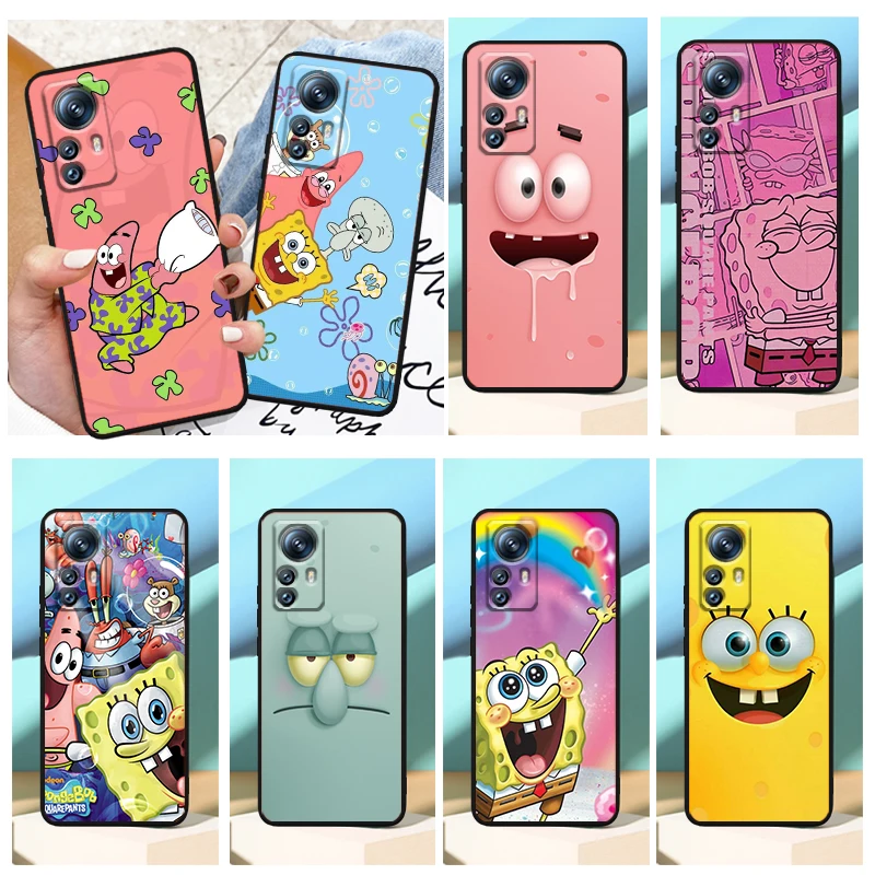 

Anime Cartoon SpongeBob Art Phone Case For Xiaomi Mi 12T 12S 12X 12 11 11T 11i 10T 10 9T 9 Pro Lite Ultra 5G Funda Black Cover