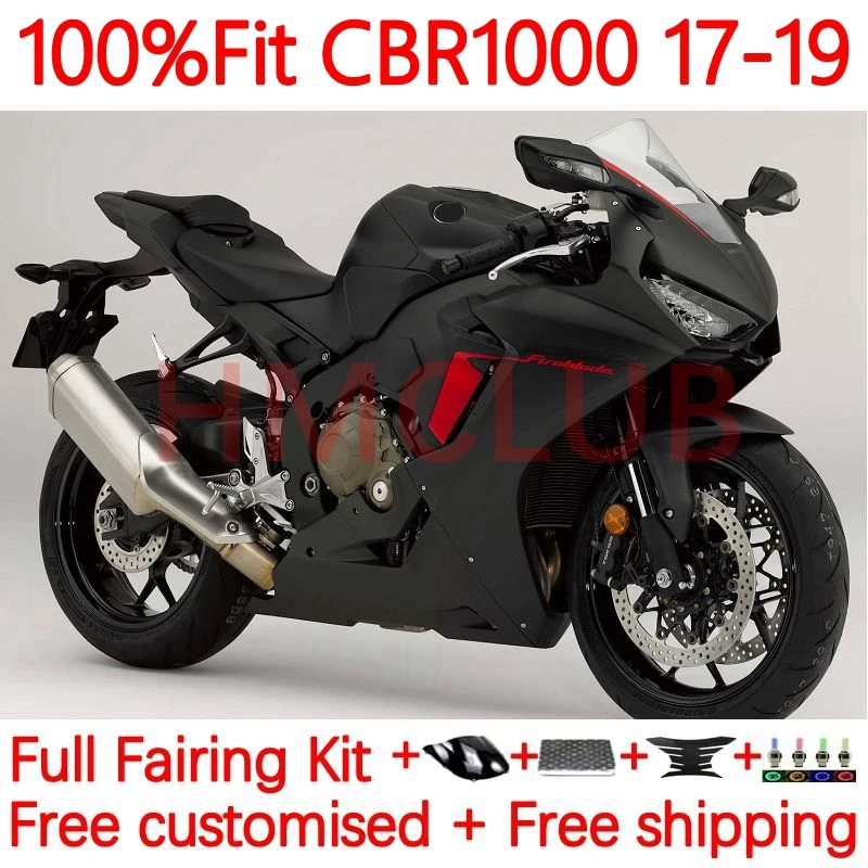 Инъекция + бак для HONDA CBR1000 CBR 1000RR 1000 RR CC CBR1000RR 2017 2018 2019 Φ 17 18 19 обтекатель 13No.43 плоский черный