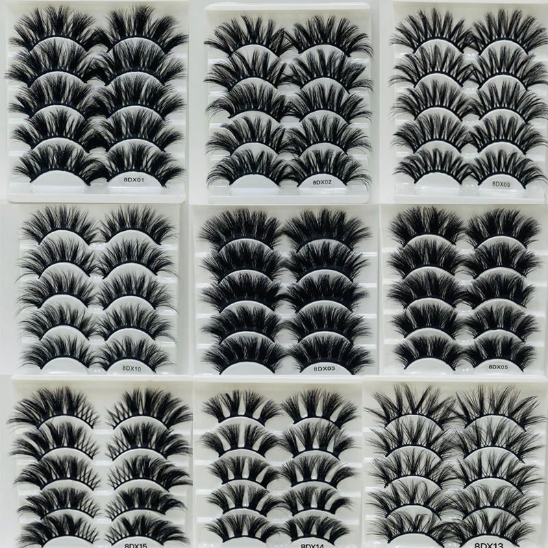 

5 Pairs 3D Mink False Eyelashes Natural Mink False Eyelash Extensions Handmade Natural Long Thick Eye Lashes Makeup Tools