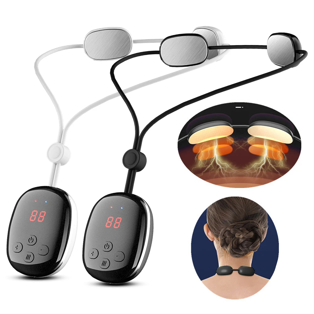 

Smart Hanging Neck Massager Heating TENS EMS Pulse Necklace Microcurrent Cervical Shoulder Spine Kneading Low Frequency Relax