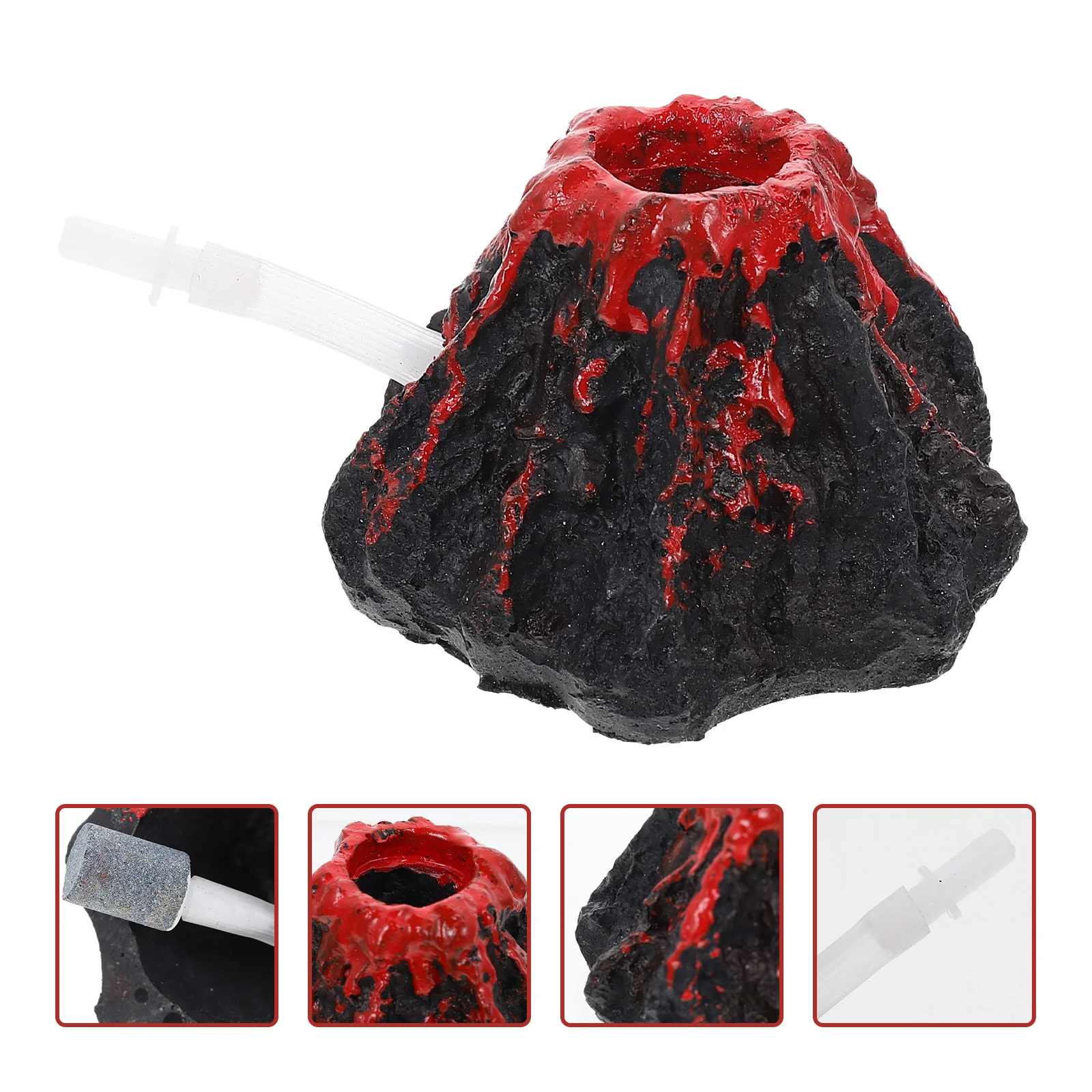 

Fish Tank Aquarium Bubbler Volcano Decor Decorations Air Stone Landscape Hiding Filter Shrimp Rockery Shelter Habitat Cave