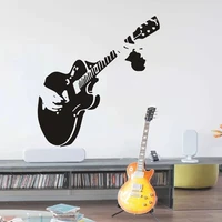 music guitar wall stickers living room music room restaurant showcase for home decoration mural art decals carved stickers