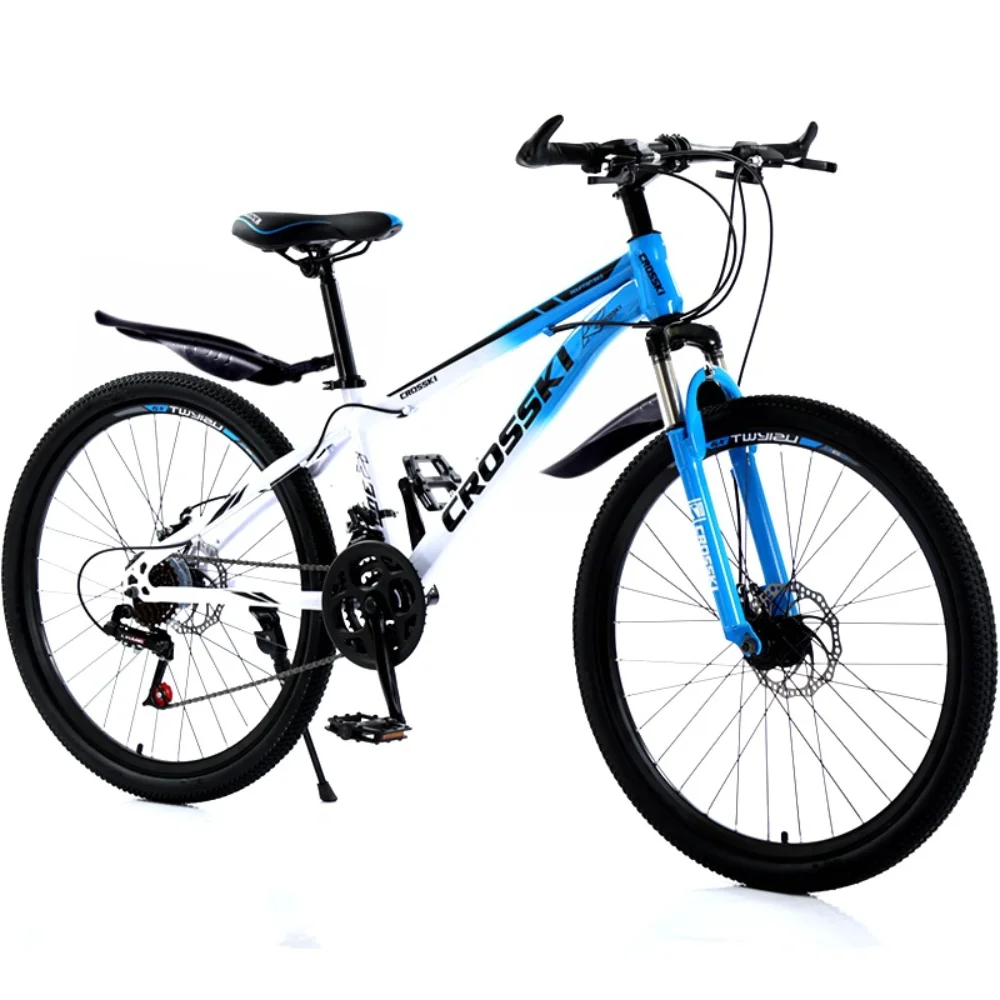

24/26 Inch Bicycle Mountain Bike Unisex High Carbon Steel Frame Dual Disc Brakes Bold Anti-Stab Wear-Resistant Tires