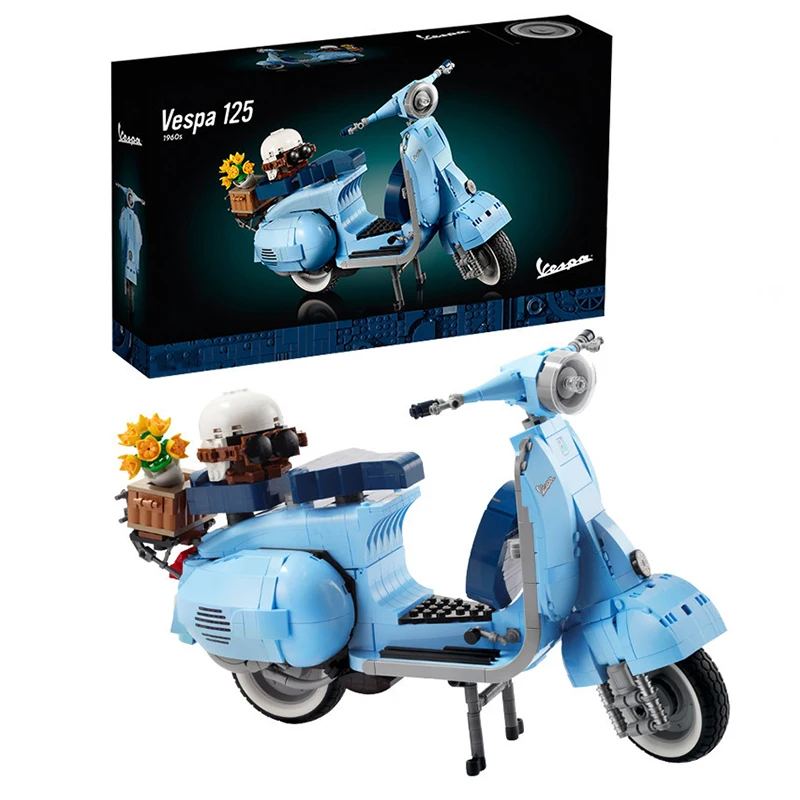 

Скутер Vespa 125 10298 Игрушка из строительных блоков Винтажный итальянский культовый Набор для сборки моделей Показать набор для домашнего деко...