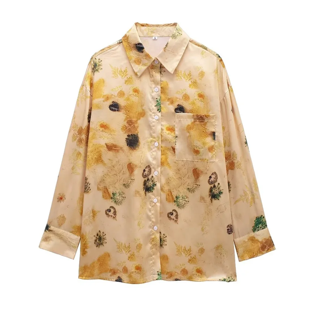 Женская рубашка-поло с принтом Zarb костюм из шелковой атласной ткани