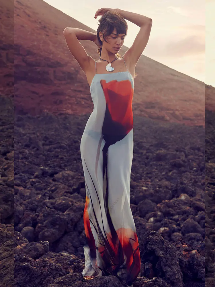 Женское длинное платье без рукавов, привлекательное Привлекательное платье с одной линией горловины, модель A2698, 2023