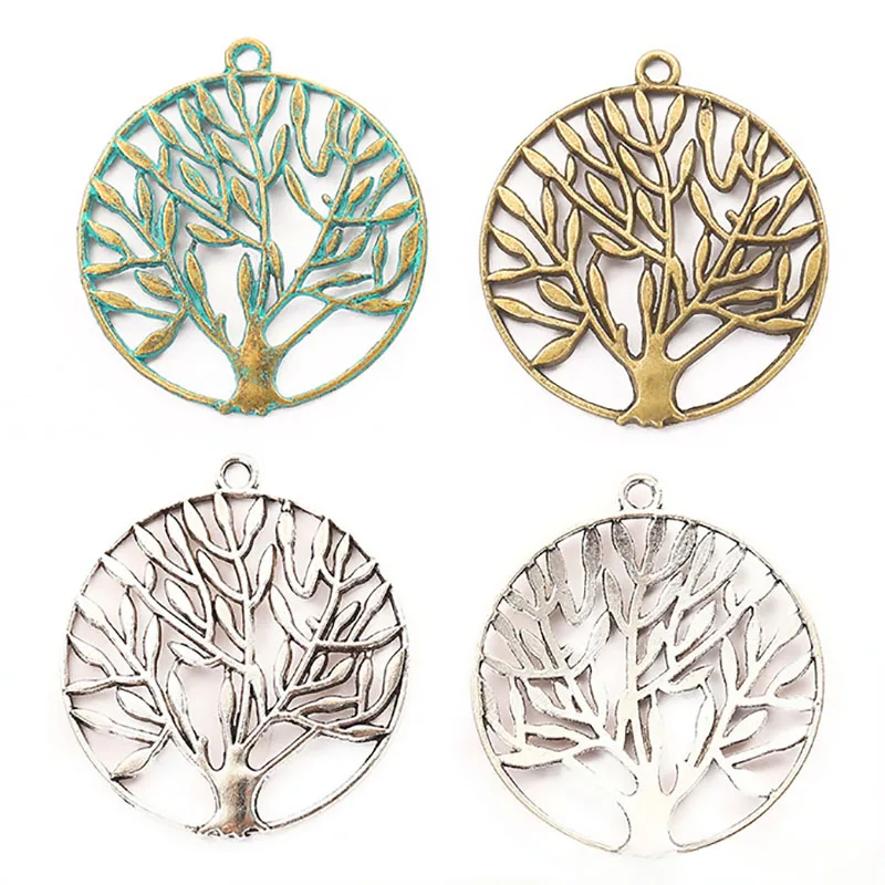 

WZNB 10Pcs 42x37mm World Peace Life Tree Charms Antique Silver Color Pendant for Jewelry Making Necklace Accessory Diy Material