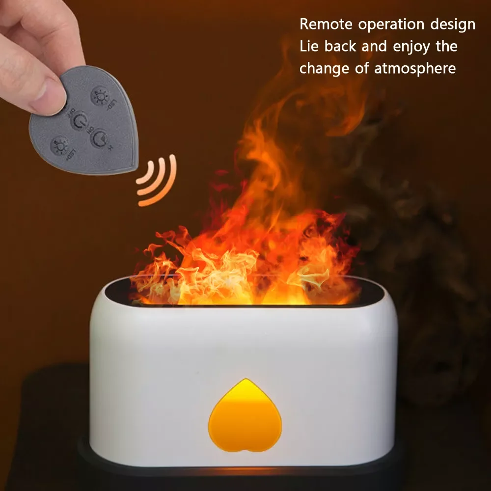 

2021 Flame Humidifier Air Essential Oil Diffuser Aroma Ultrasonic Mist Maker Home Room Aromatherapy humidificador Bedroom