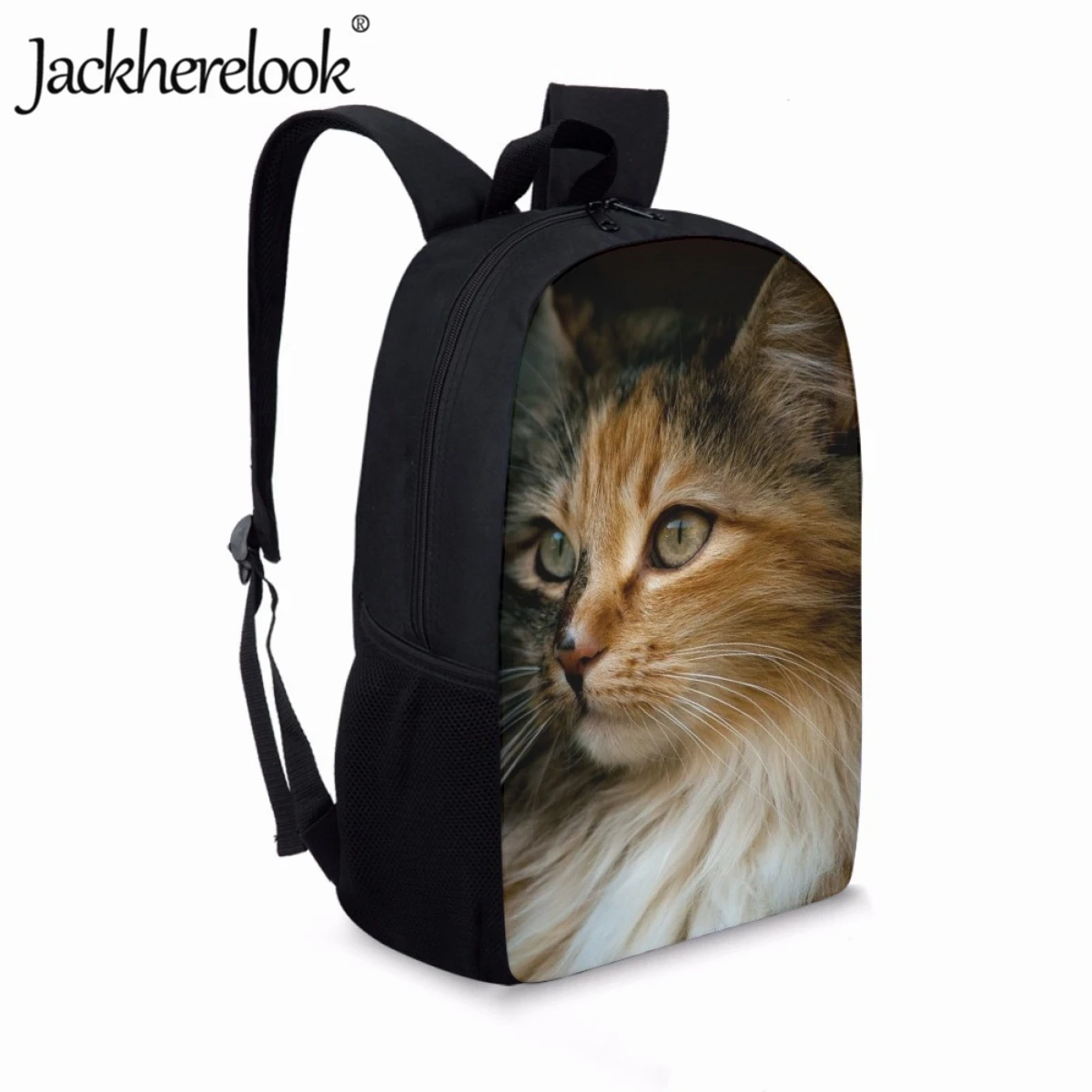 Jackherelook 3D Cat Print Backpack for Kids School Bags Girls Casual Book Bag Child Fashion Large Capacity Travel Bag Knapsack