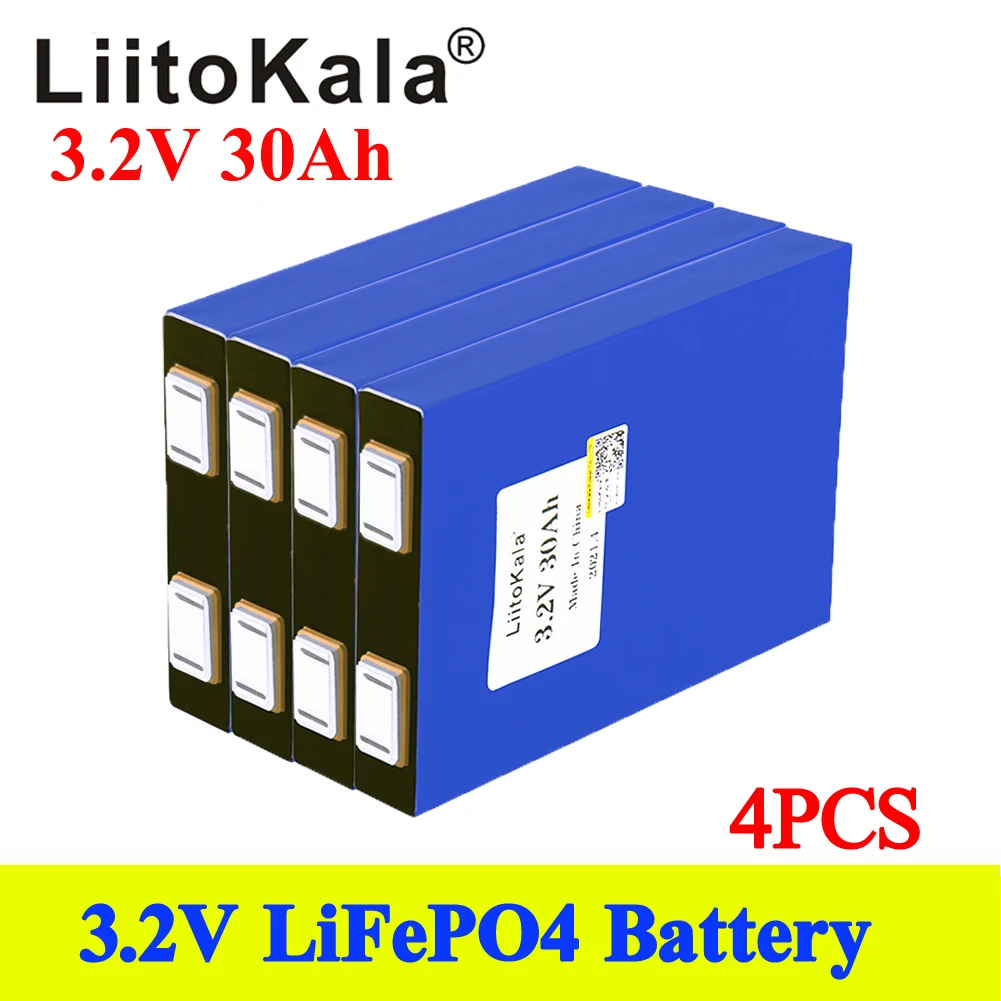 

4pcs LiitoKala LiFePo4 3.2V 30AH 5C battery lithium bateria for diy 12V lifepo4 e-bike e scooter wheel chair AGV car Golf carts