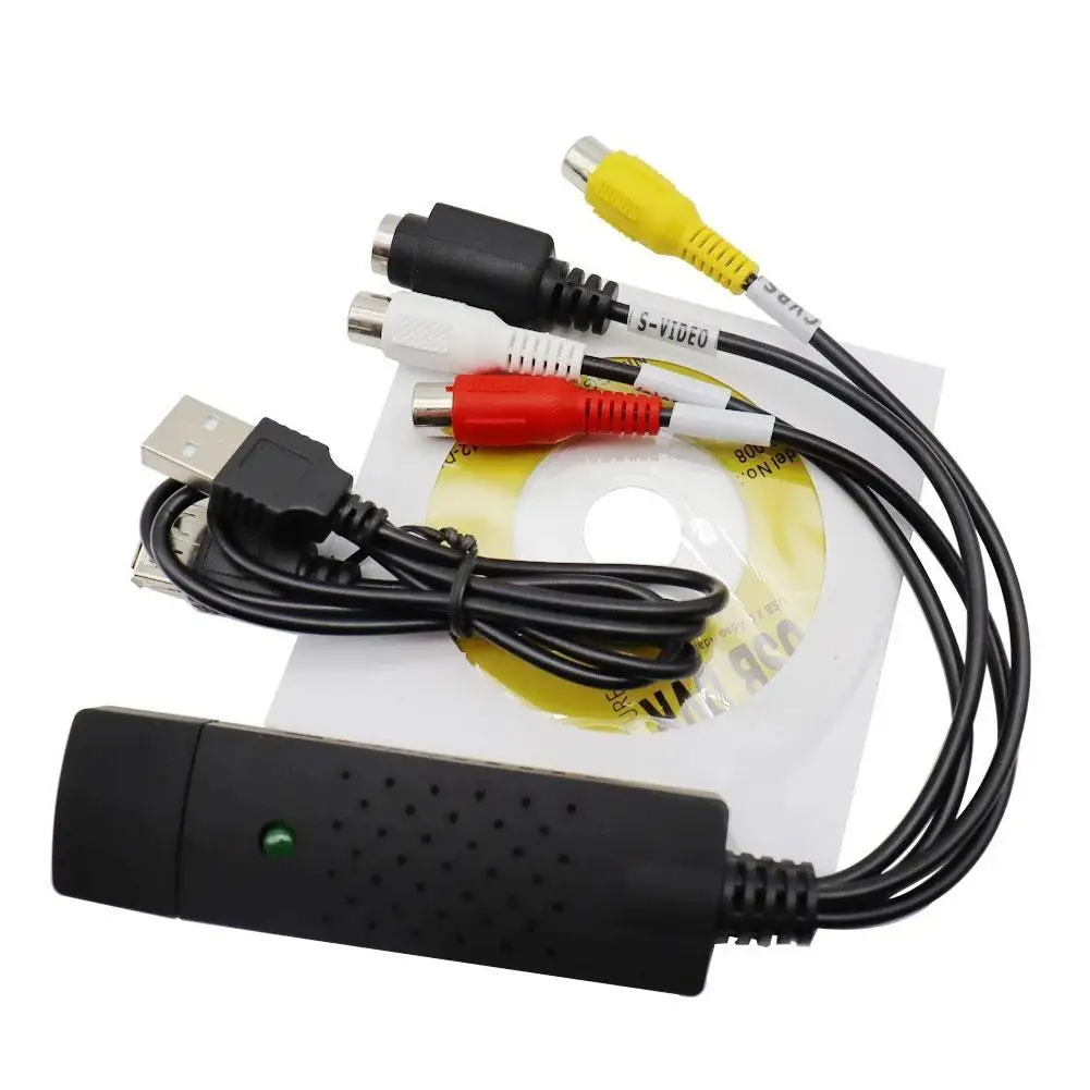 

USB 2,0 карта аудио-и видеозахвата, ТВ-тюнер VHS в DVD, преобразователь видеозахвата для Win7/8/XP/Vista с USB-кабелем