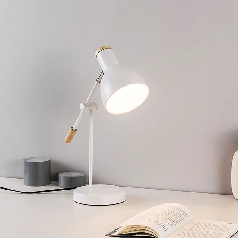 

Creative Nordic Art Table lamp LED swivel cylinder about bedside lamp/eye protection reading and bedroom study lamp simple Euro