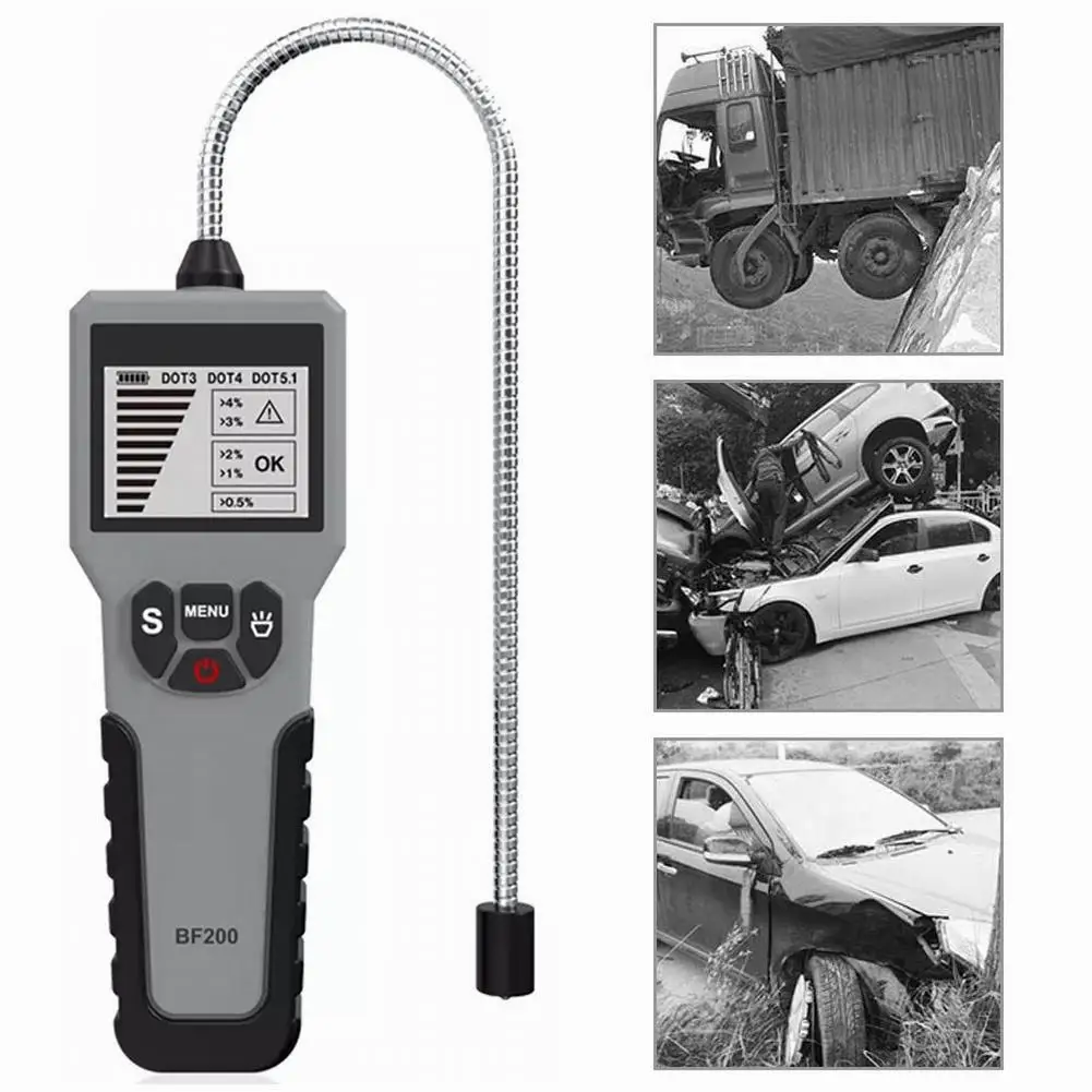 

Brake Fluid Tester Pen Auto Brake Oil Liquid Tester BF200 For DOT3/T4/T5.1 Digital High Resolution Screen Sound Alarm