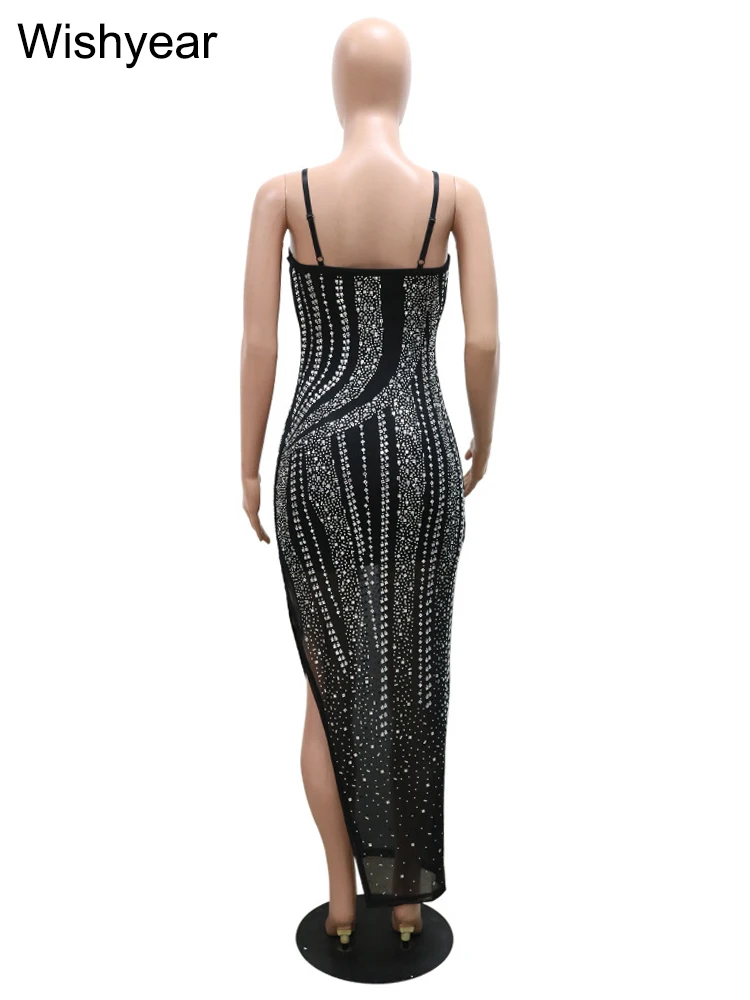 Dias Rhies платье макси на тонких бретельках с высоким разрезом по бокам для женщин