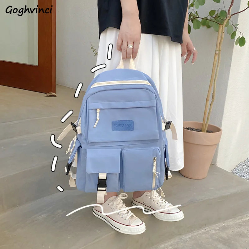 

Backpacks Students Casual School College Book Bag Canvas Large Capacity Portable Travel Holiday Packbag Korean Stylish Harajuku