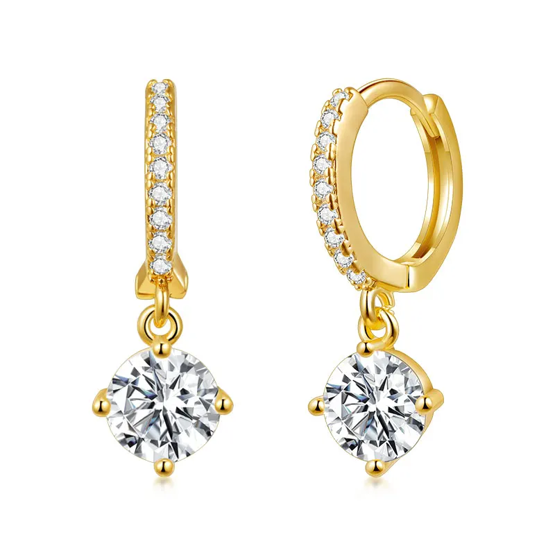 

Vonmoos Classic Earrings for Women 18k Gold Plated Small Eardrop Statement Hoop Earrings Fashion Luxury Zircon Jewelry Gift